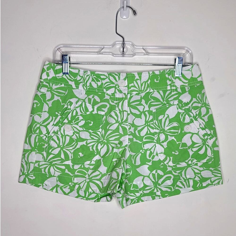 Ann Taylor Loft green floral cotton shorts - 6